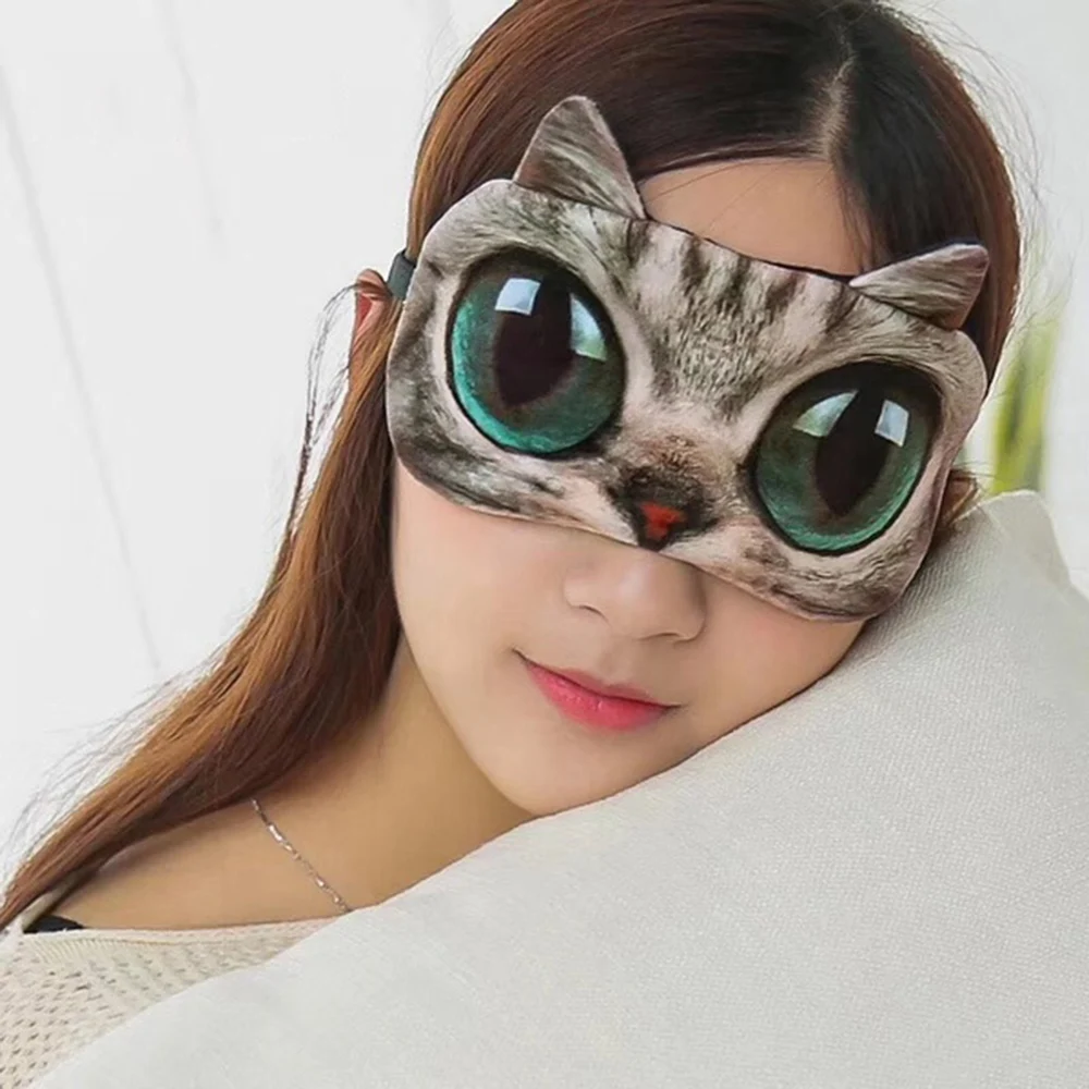 Travel Accessories Eye Mask - Cute Cat Dog Sleep Mask Eyeshade