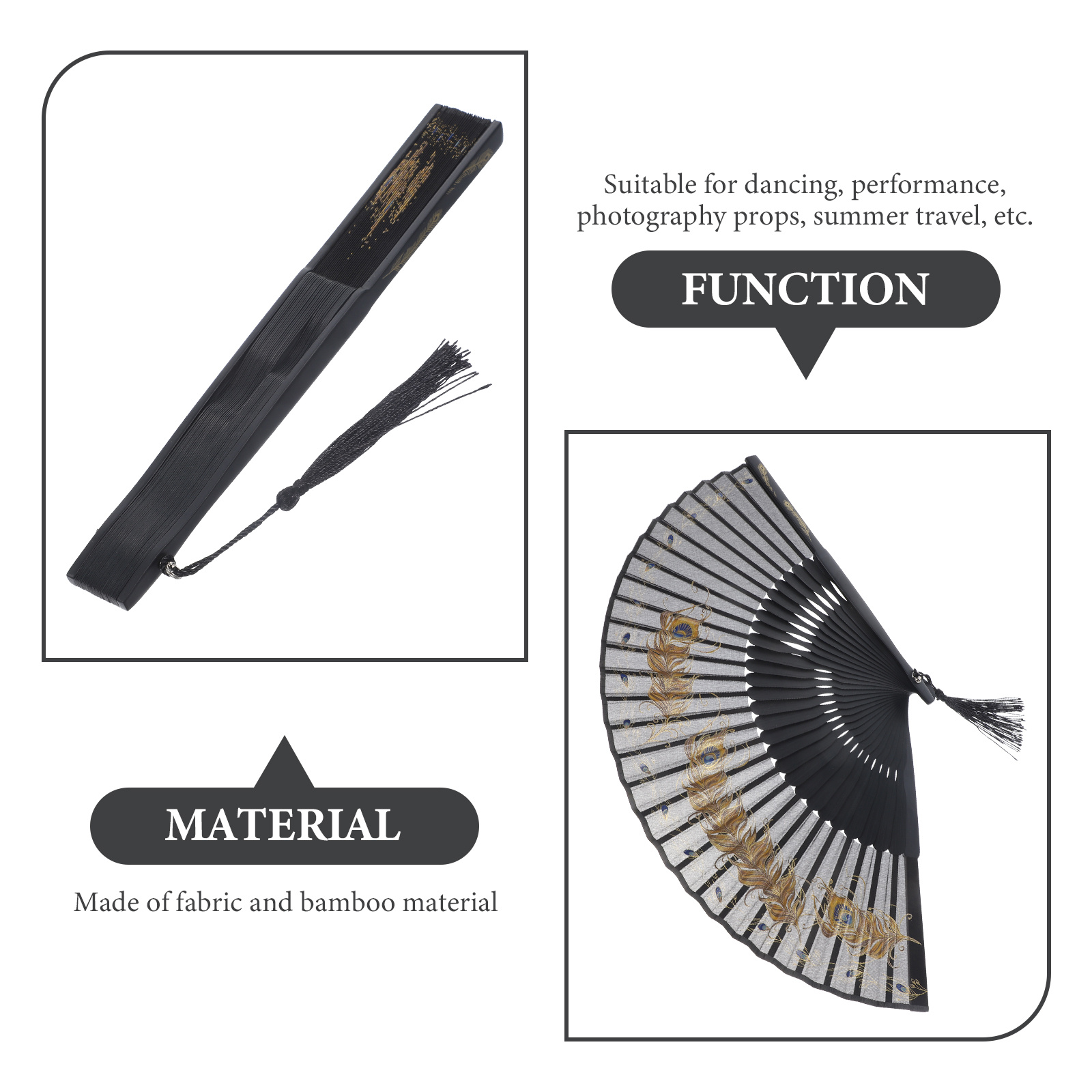Vintage Folding Peacock Plume  - Travel Accessories For Women ulasan dan harga