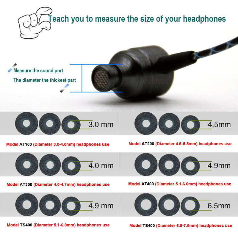 1Pair ANJIRUI TS400 6.5mm (L M - Earplug Set Foam ulasan dan harga