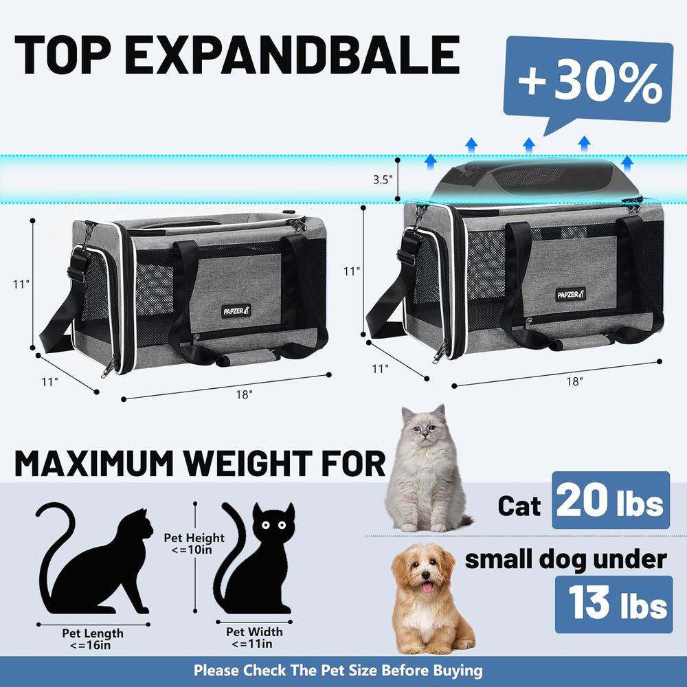 Cat Carrier Top-Expandable 18x - Travel Accessories Delta Airlines ulasan dan harga