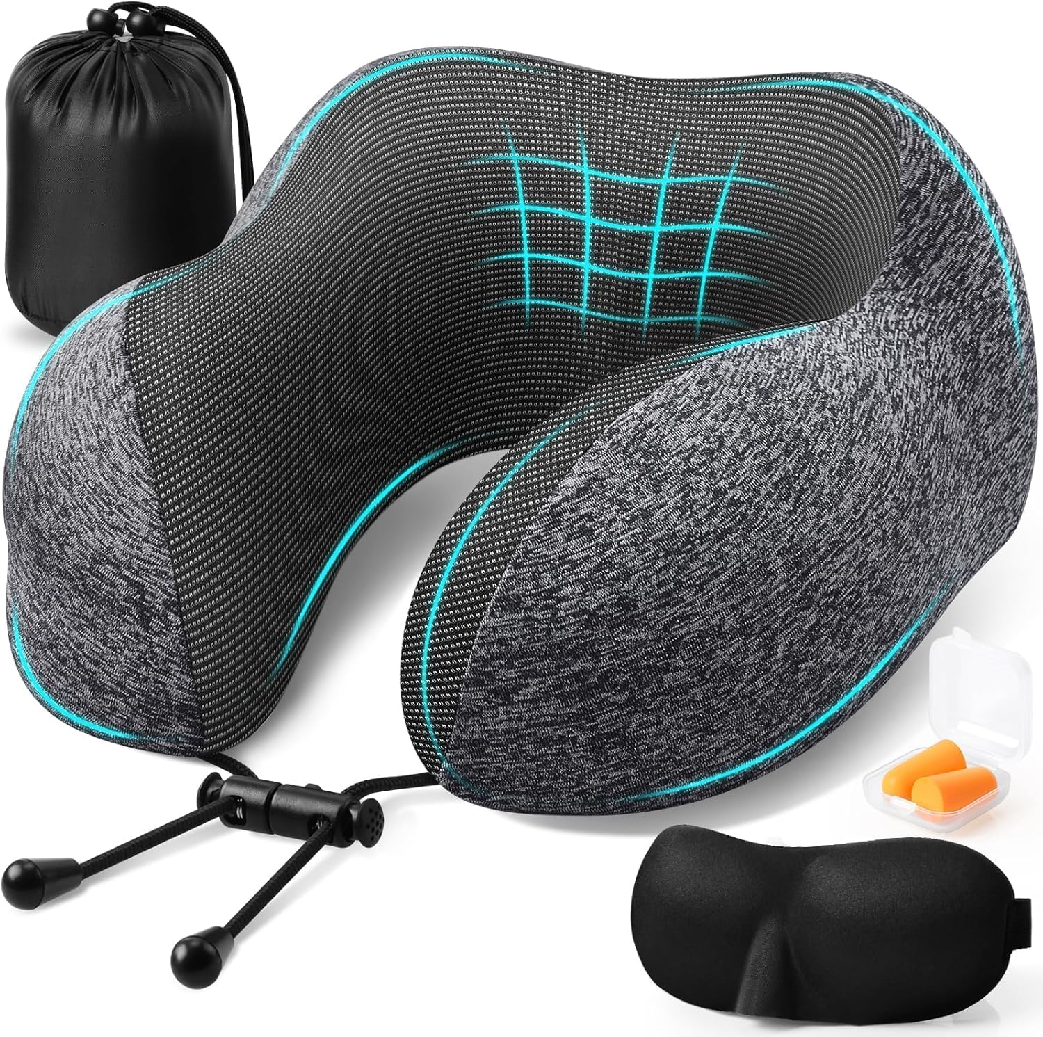 Travel Pillow Set with Memory  - Earplug Set Foam ulasan dan harga