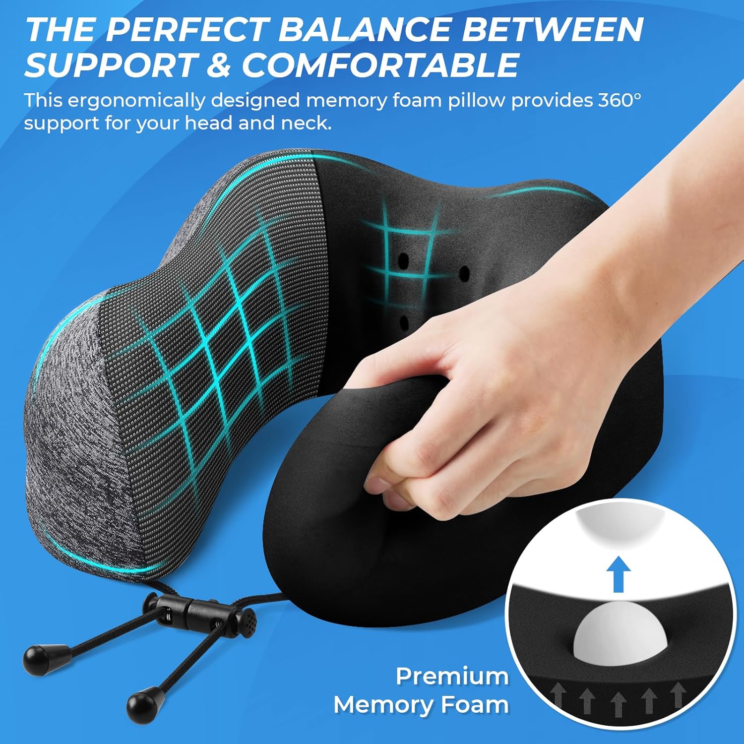 Travel Pillow Set with Memory  - Earplug Set Foam ulasan dan harga
