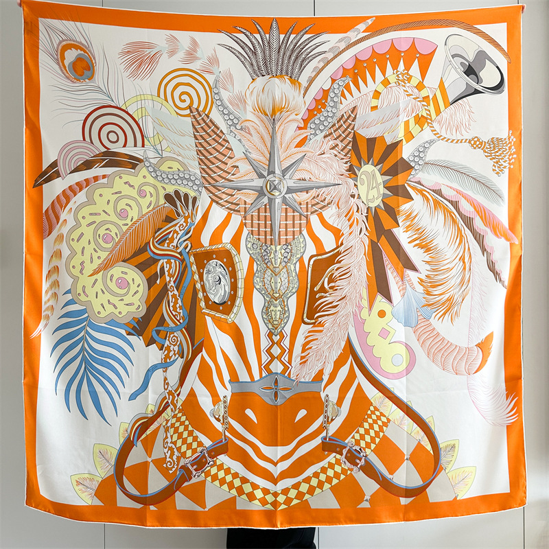 Designer Silk Scarf Women Spri - Travel Accessories Store ulasan dan harga