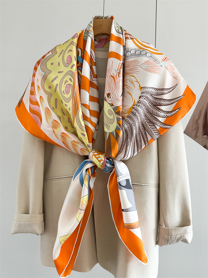 Designer Silk Scarf Women Spri - Travel Accessories Store ulasan dan harga