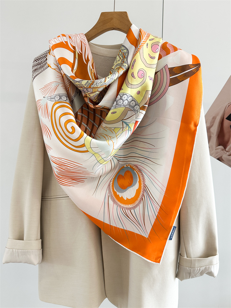 Designer Silk Scarf Women Spri - Travel Accessories Store ulasan dan harga