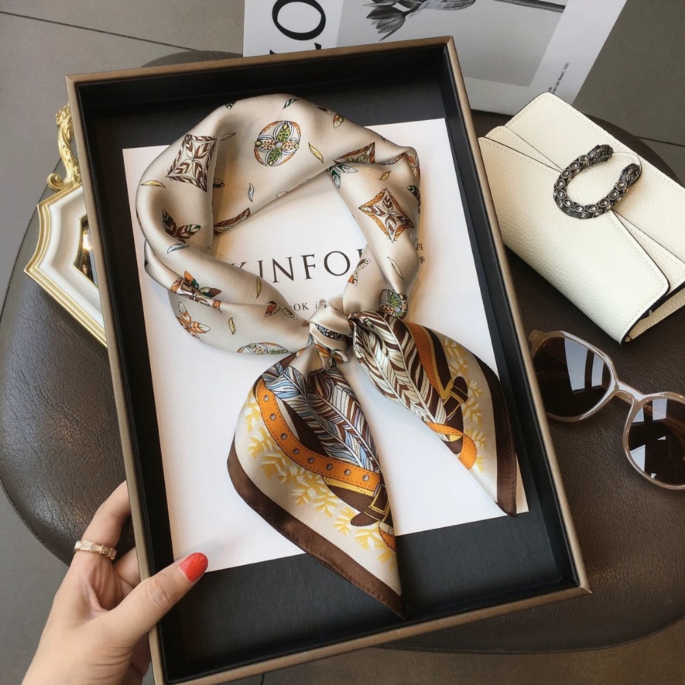 Fashion Satin Square Scarf for - Travel Accessories For Women ulasan dan harga