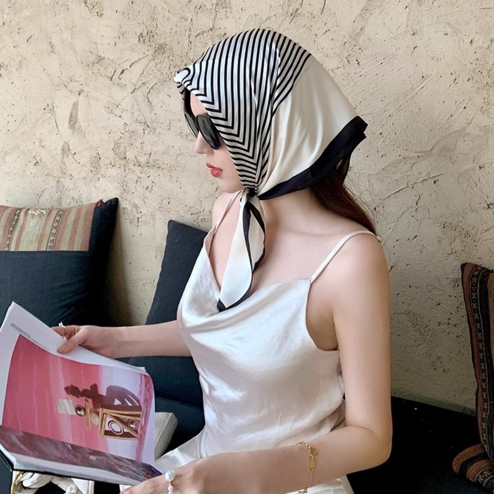 Fashion Satin Square Scarf for - Travel Accessories For Women ulasan dan harga