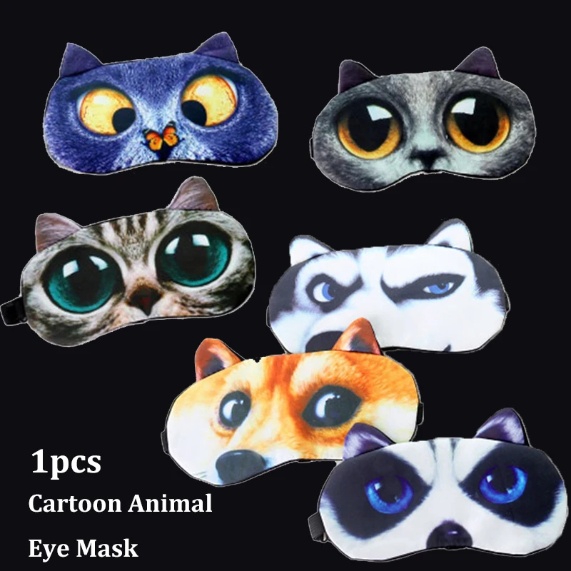 Cute Cat Dog Sleep Mask Eyesha - Travel Accessories Eye Mask ulasan dan harga