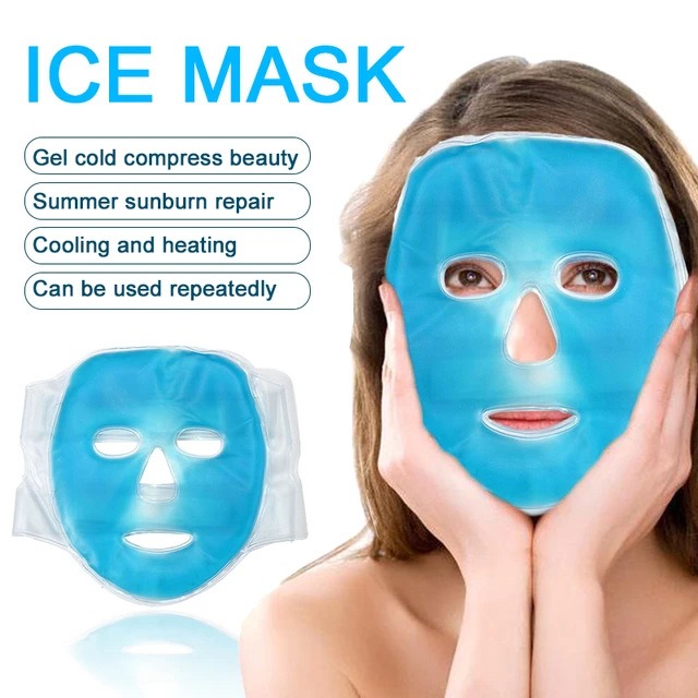 Full Face Massage Ice Mask Hot - Travel Accessories Eye Mask ulasan dan harga