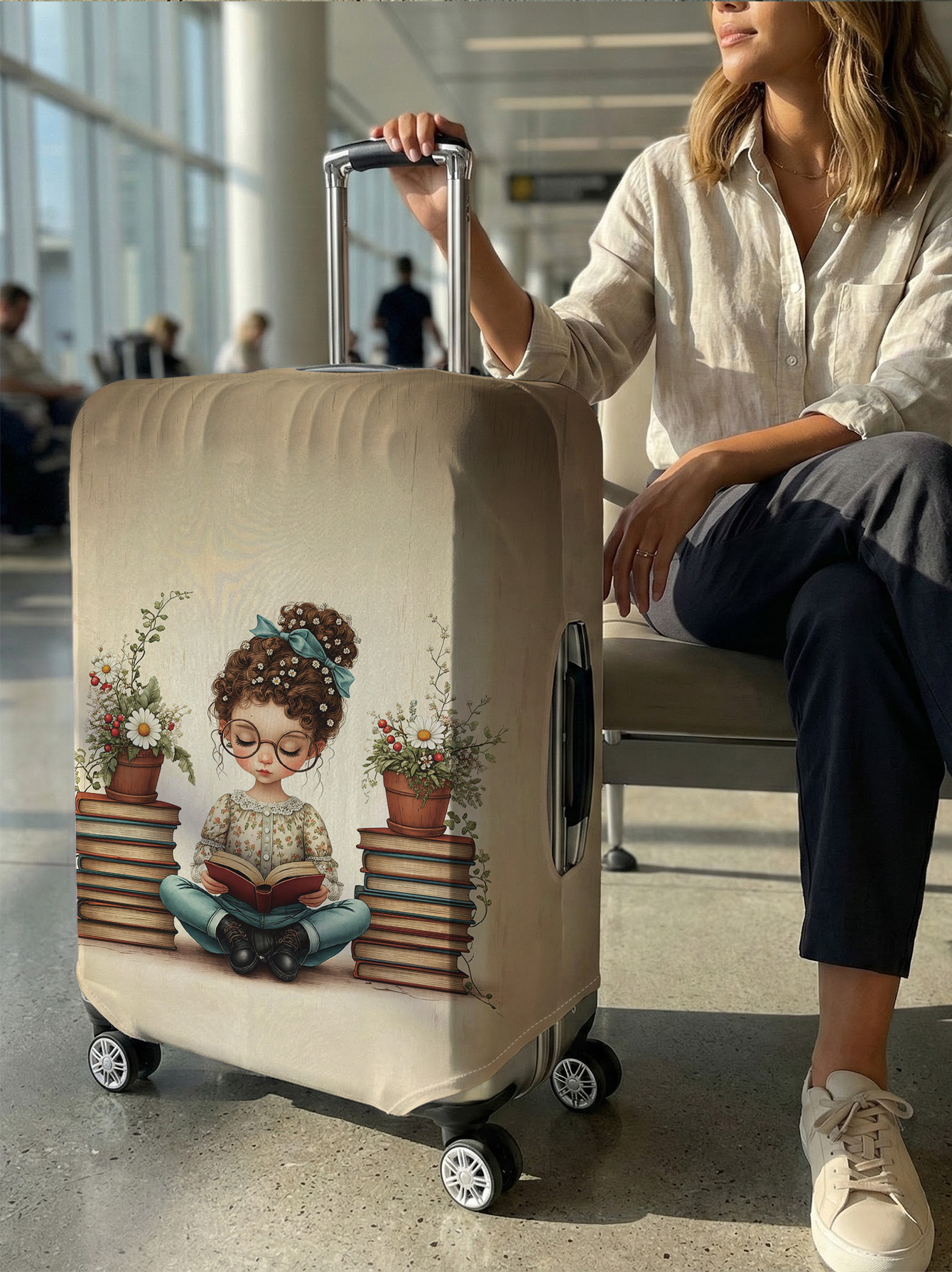 Reading Girl Book Flower Lugga - Travel Reading Accessories ulasan dan harga