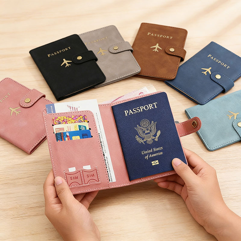 Leather Passport Holder Covers - Travel Accessories Plane ulasan dan harga
