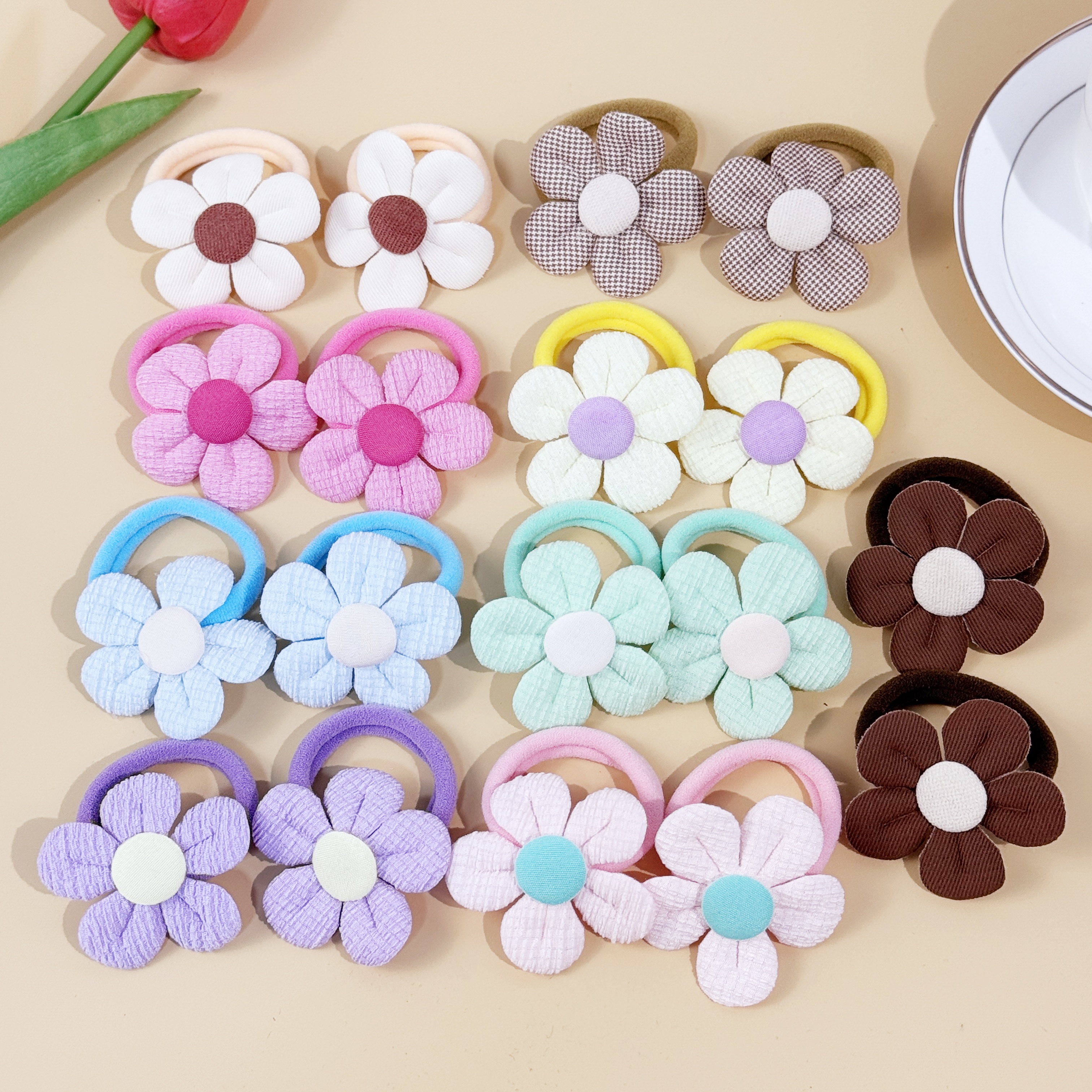 18pcs Sunflower Hair Ties Kids - Travel Accessories With Kids ulasan dan harga