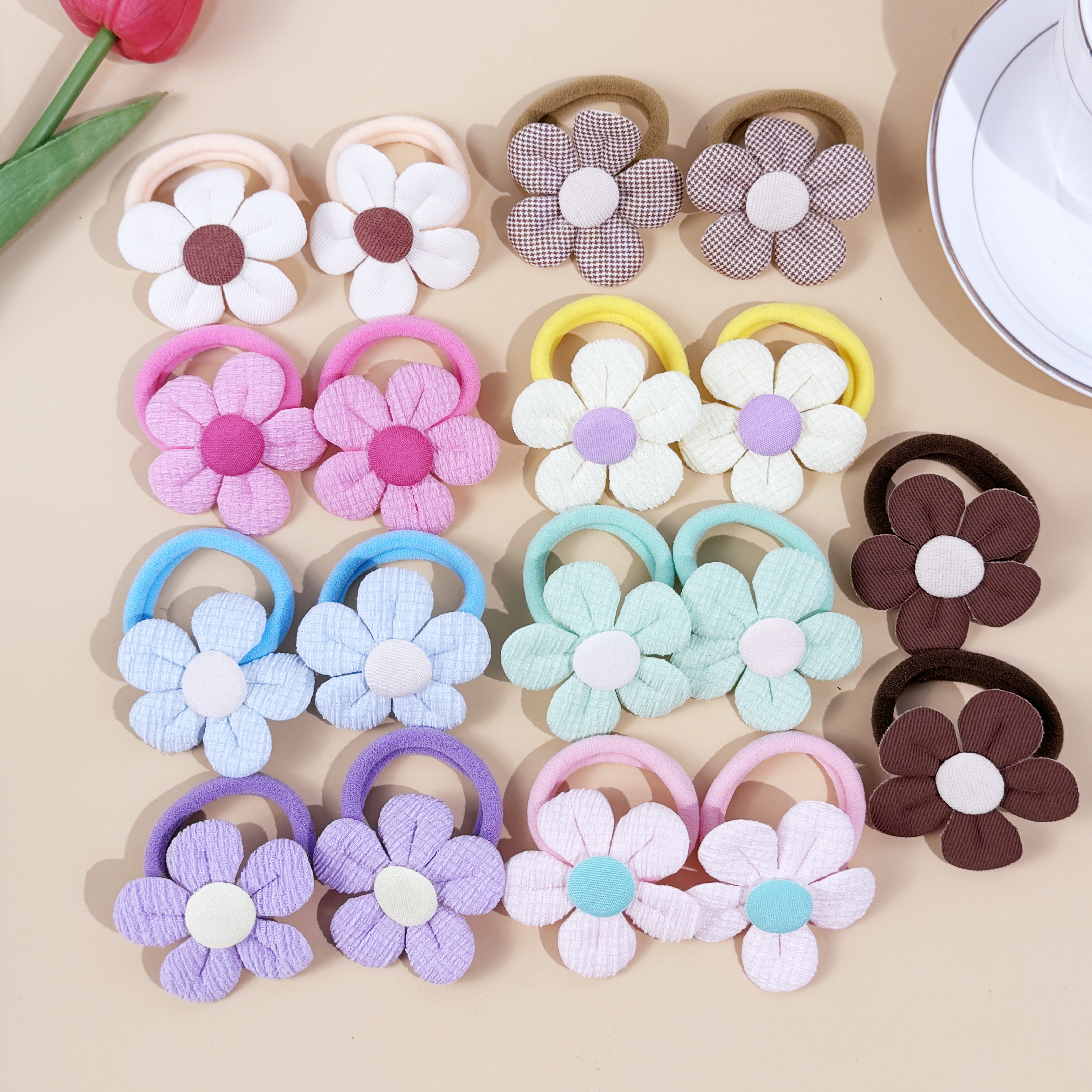 18pcs Sunflower Hair Ties Kids - Travel Accessories With Kids ulasan dan harga