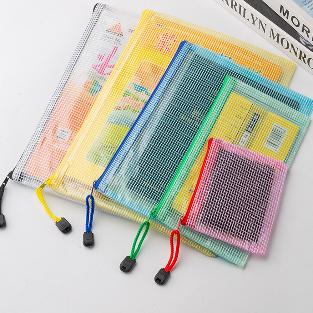 10Pcs Mesh Zipper Pouch A5 A6  - Travel Ziplock Bags ulasan dan harga