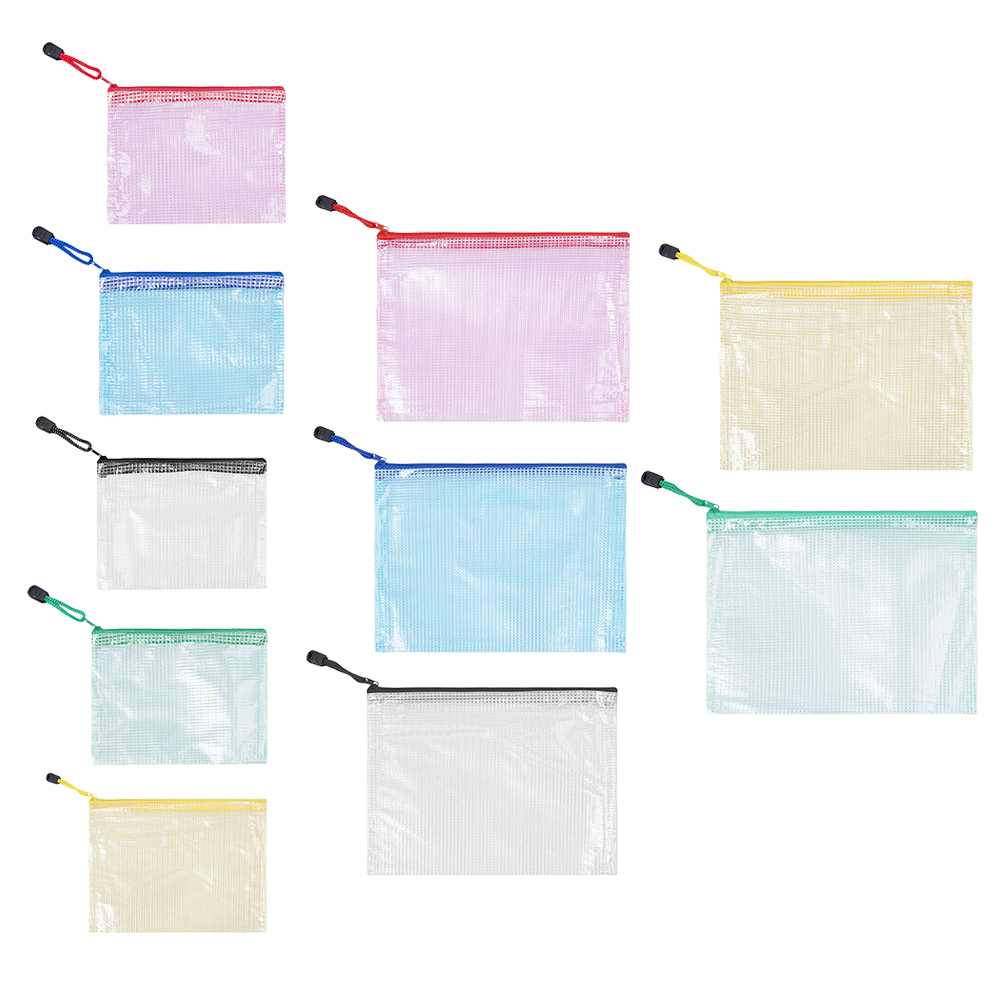 10Pcs Mesh Zipper Pouch A5 A6  - Travel Ziplock Bags ulasan dan harga
