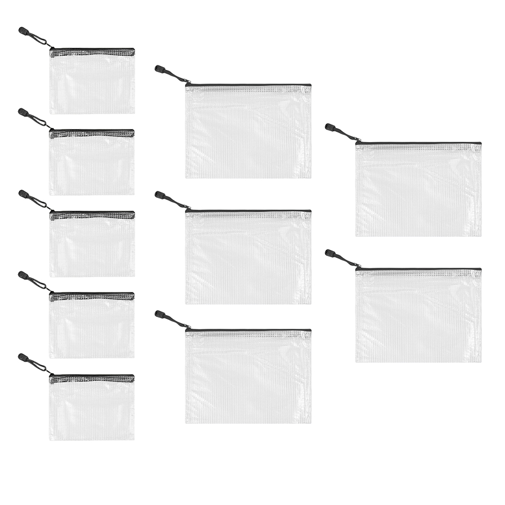 10Pcs Mesh Zipper Pouch A5 A6  - Travel Ziplock Bags ulasan dan harga