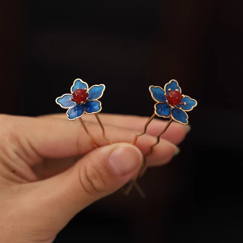 Blue Flower Ancient-Style Hanf - Travel Accessories Store ulasan dan harga
