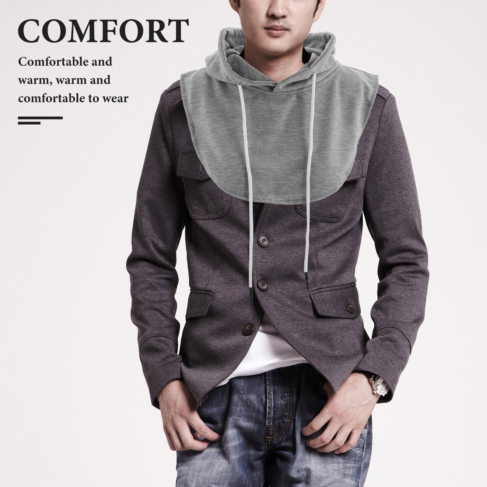 Detachable Hooded Faux Collar  - Travel Accessories For Women ulasan dan harga