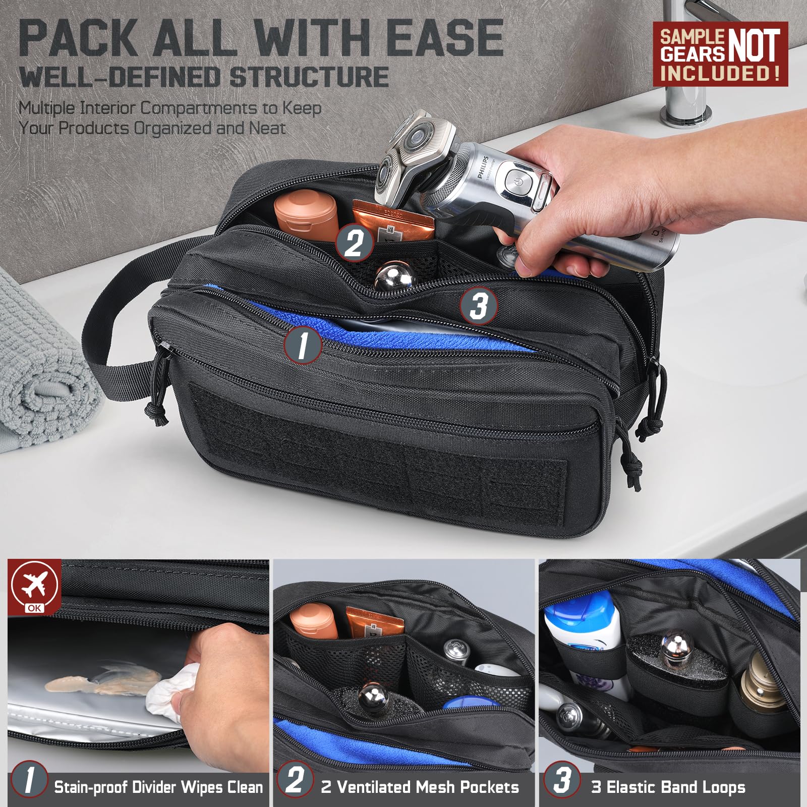 Tactical Toiletry Bag for Men, - Travel Accessories Kit For Men ulasan dan harga